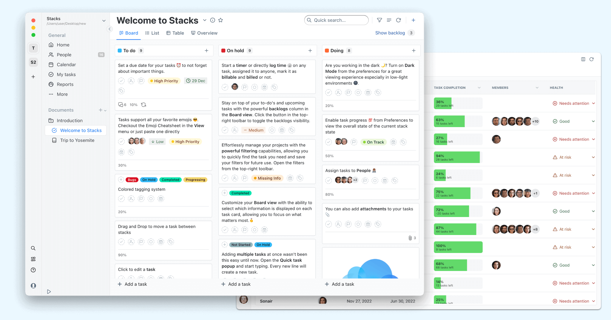 Stacks - the Project Management for Privacy-Conscious Businesses and Organizations